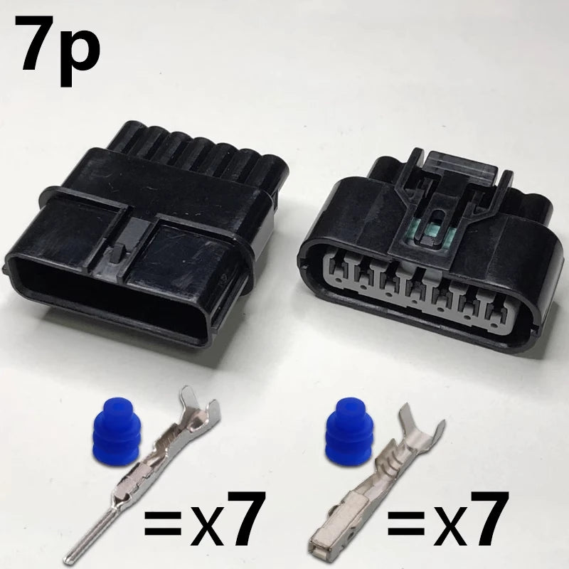 Automotive waterproof connector, two-hole wiring harness connector, 4p turn signal sensor plug, 6-core headlight LED driver plug