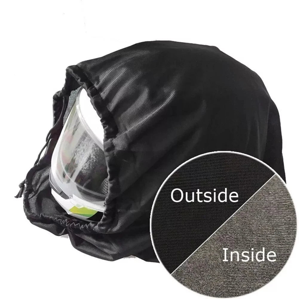 1pc Helmet Protective Drawstring Helmet Bag Pocket Black Dust Proof Helmet Bag Plush Soft Drawstring Pocket Helmet Storage Bag