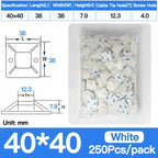 250/500/1000PCS Self-Adhesive Cable Tie Mounts, Strong Sticky Base Wire Holder Clips for Wall Fixing, Cable Routing Management