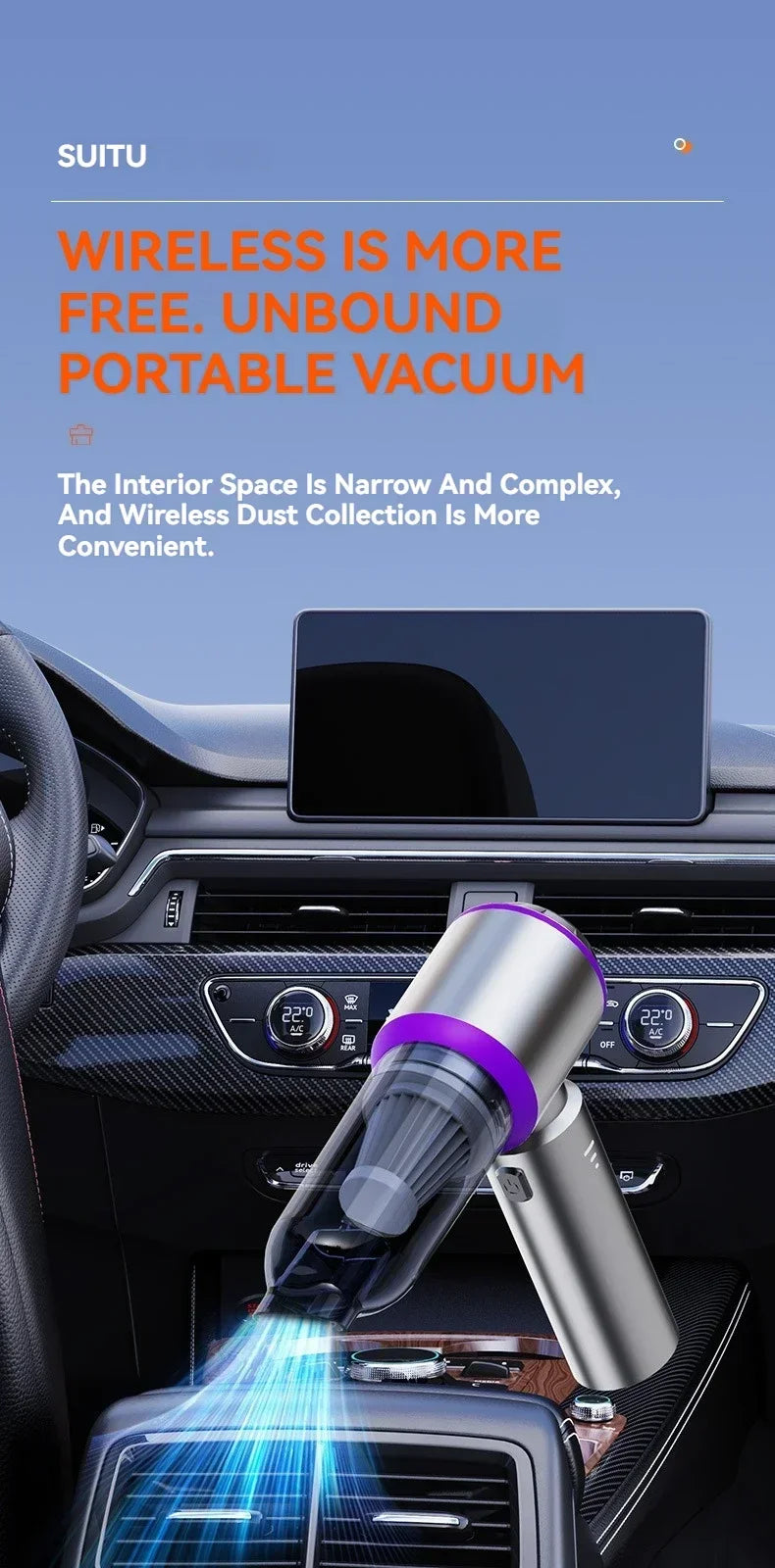 3 In 1 Compressed Air Duster Cordless Dust Blower 6000mAh Rechargeable 290000PA Vacuum Cleaner Electric Air Pump Portable Car