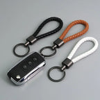 Trend Black Pink Color Braided Rope Car Keychain Fresh Ice Cream Color Key Pendant Sheep Pattern High Ring Leather Rope Amagi