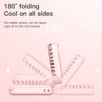 Foldable Mini Fan Portable Desk Fan with Phone Stand USB Rechargeable Handheld Fan for Outdoor Travel Camping Hanging Neck Amagi