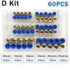 Boxed PC Series 4mm 6mm 8mm 10mm 12mm Air Joint Connectors Hose Tube Pneumatic Fittings 1/4 1/8 Push in Quick Release Couplings