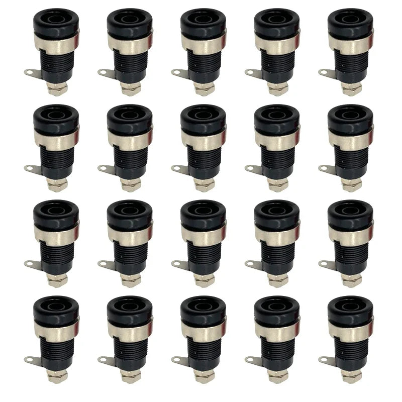 20PCS 4mm Banana Socket 32A Panel Mount Female Connectors, Insulated Safety Binding Post Jacks, 5 Colors for DIY Projects
