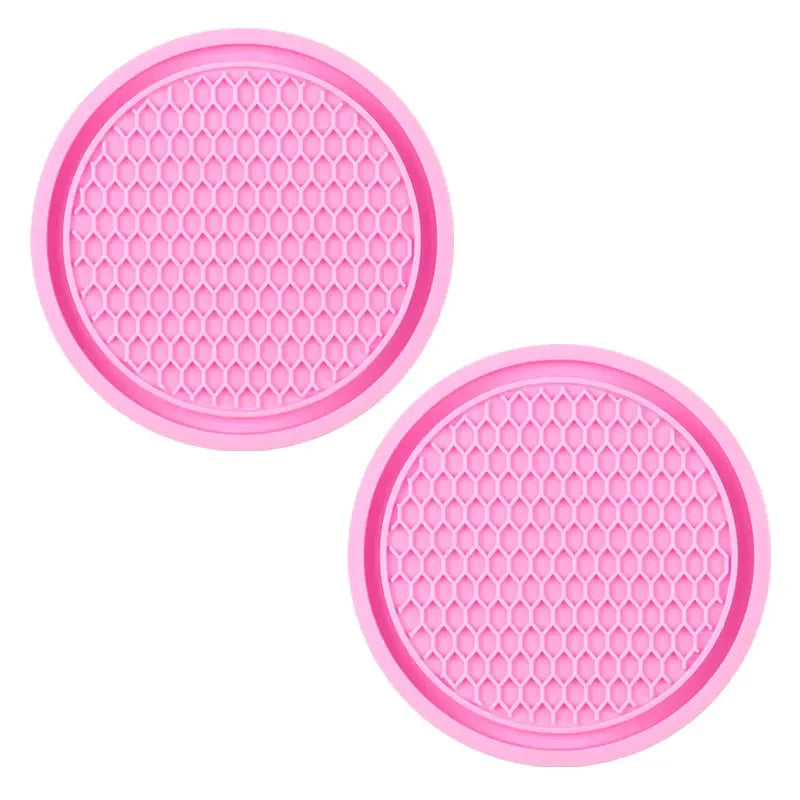 New Bling Rhinestone Cup Holder Drink Pad Interior Decoration Cute Anti-slip Round Durable Mat Coaster Heat Resi Car Accessories