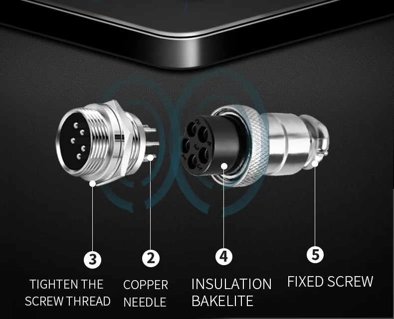1PCS GX16 Auto Waterproof Connectors 2-10 Pins with Power Cable Line Socket Plug—Suitable for Industrial Machinery and Equipment