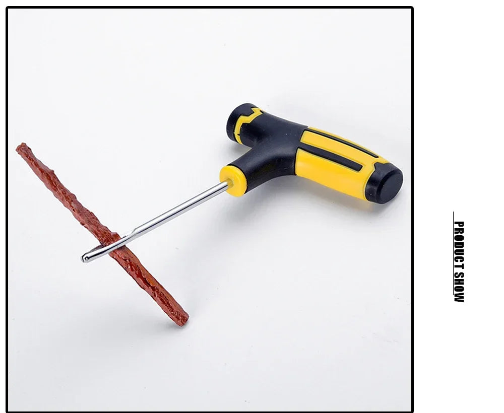 Tire Repair Tool Kit with Rubber Strips Tubeless Tyre Puncture Studding Plug Set Motorcycle Bike Truck Repair Accessories Amagi