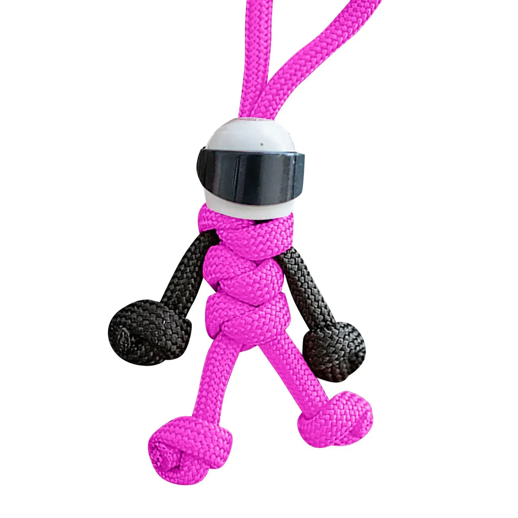Handmade Building Block Keychain Biker Helmet Pendant Bag Rope Braided Paracord Backpack Doll Hanging Buddy Pendan Amagi