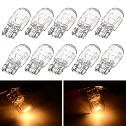 10 Pcs 5/21W Clear Glass Turn Signal Stop Brake Tail Light Bulbs LED Turn Singal Light Reverse Brake Backup Lamp Tail Light