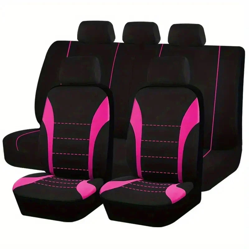 Auto Parts Car Seat Cover Polyester Fabric 5 Piece Set Four Season Universal Airbag Safe Truck Van Front/Rear Cushion amagi