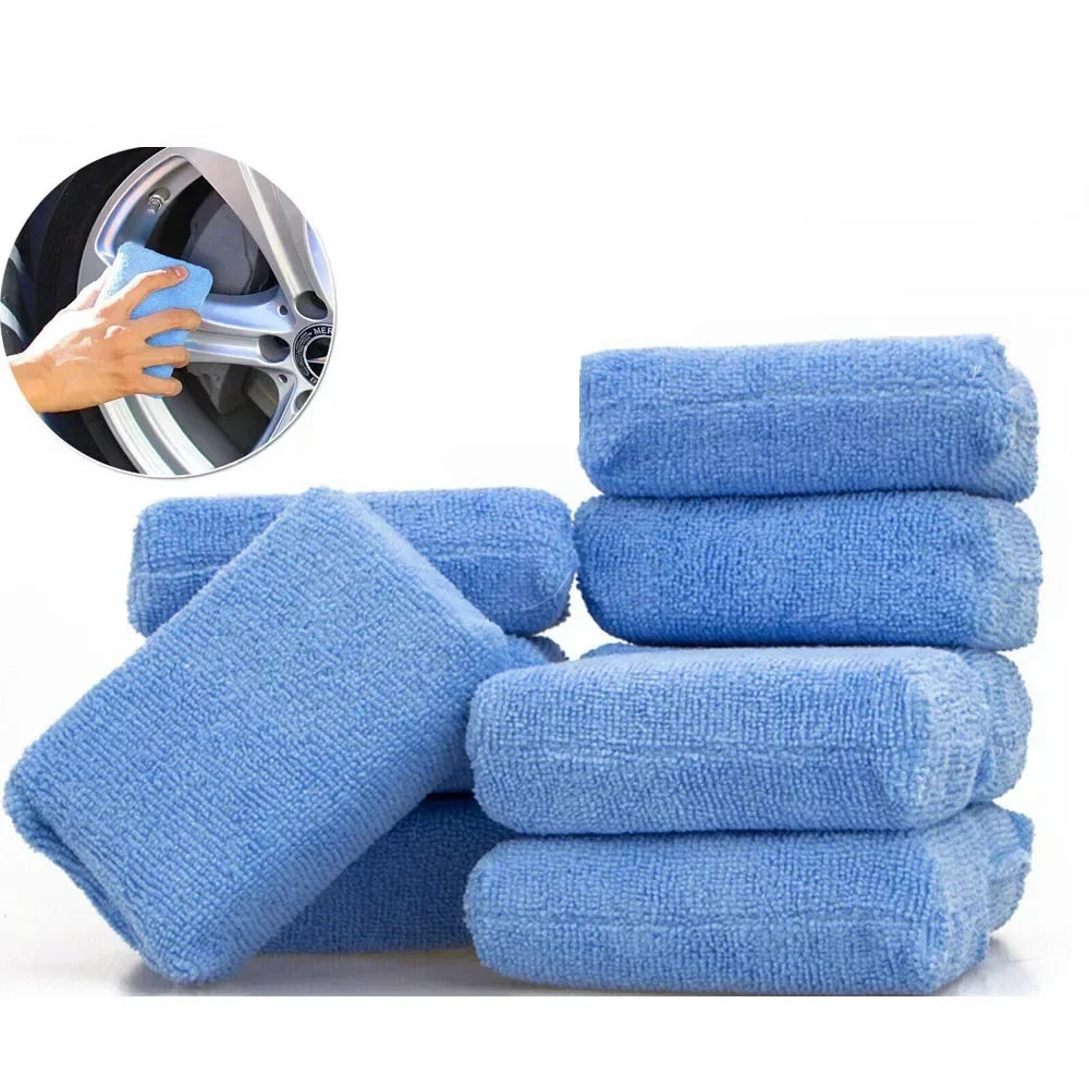 Microfibre Car Wax Applicator Pads Soft Auto Detailing Wax Sponge Rectangle Foam Paint Care Pad Polishing Auto Cleaning Amagi