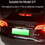 For Tesla Model 3 Highland Car High Mounted Taillight Brake Lamp Car Brake Projection Board PVC Tail Light Emblem Stickers Amagi