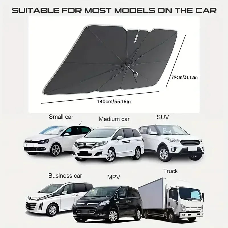 Motorcycle Front Windshield Car Sunshade SUV Heat Insulation Sunscreen Blocking Curtain for Small Cars Compact Vehicles Amagi