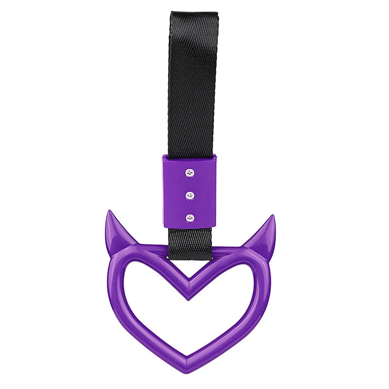 Colorful Car Tow Strap Tsurikawa Ring Heart JDM Train Bus Handle Hand Strap Styling Drift Charm Strap Auto Accessories
