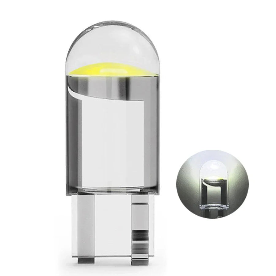Car T10 LED Light Bulb 12V COB Glass Housing Waterproof Wedge Lamp Auto Interior Canopy Reading Light Bulb Auto Accessories