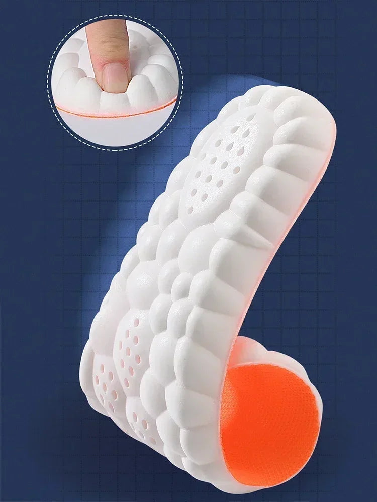 1/2 Pairs 4D Cloud Technologyt High Elasticity Sports Deodorant Insoles for Shoes PU Sole Breathe for Feet Men Running Insole