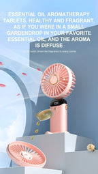 Car 3 in 1 Portable Fan Handheld Neck Desk Fan 5 Speed Digital Display Ultra Quiet Makeup Fan for Women Desktop Clip Office Amag