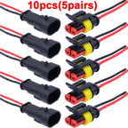 2 Pin Way Plug Waterproof Automotive Car Wire Electrical Connectors Plug with Wire for Car Motorcycle Scooter Marine 2/10pcs