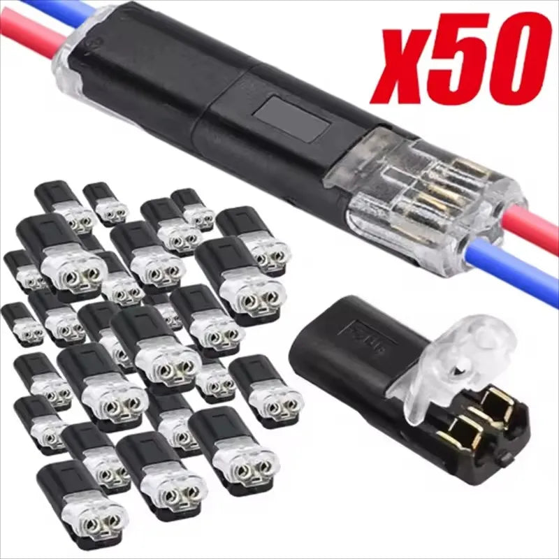 2 Pin Way Plug Wire Cable Snap Connectors Waterproof Electric Wire Double-Wire Plug-In Connector Locking Buckles Cable Clamps
