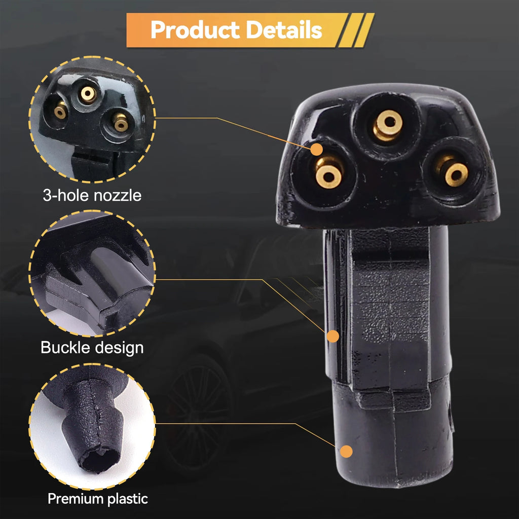 10/1Pcs Car Windshield Wiper Washer Spray Nozzle for Most Car Model Auto 3 Holes Windshield Washer Nozzles Wiper Water Spray Jet
