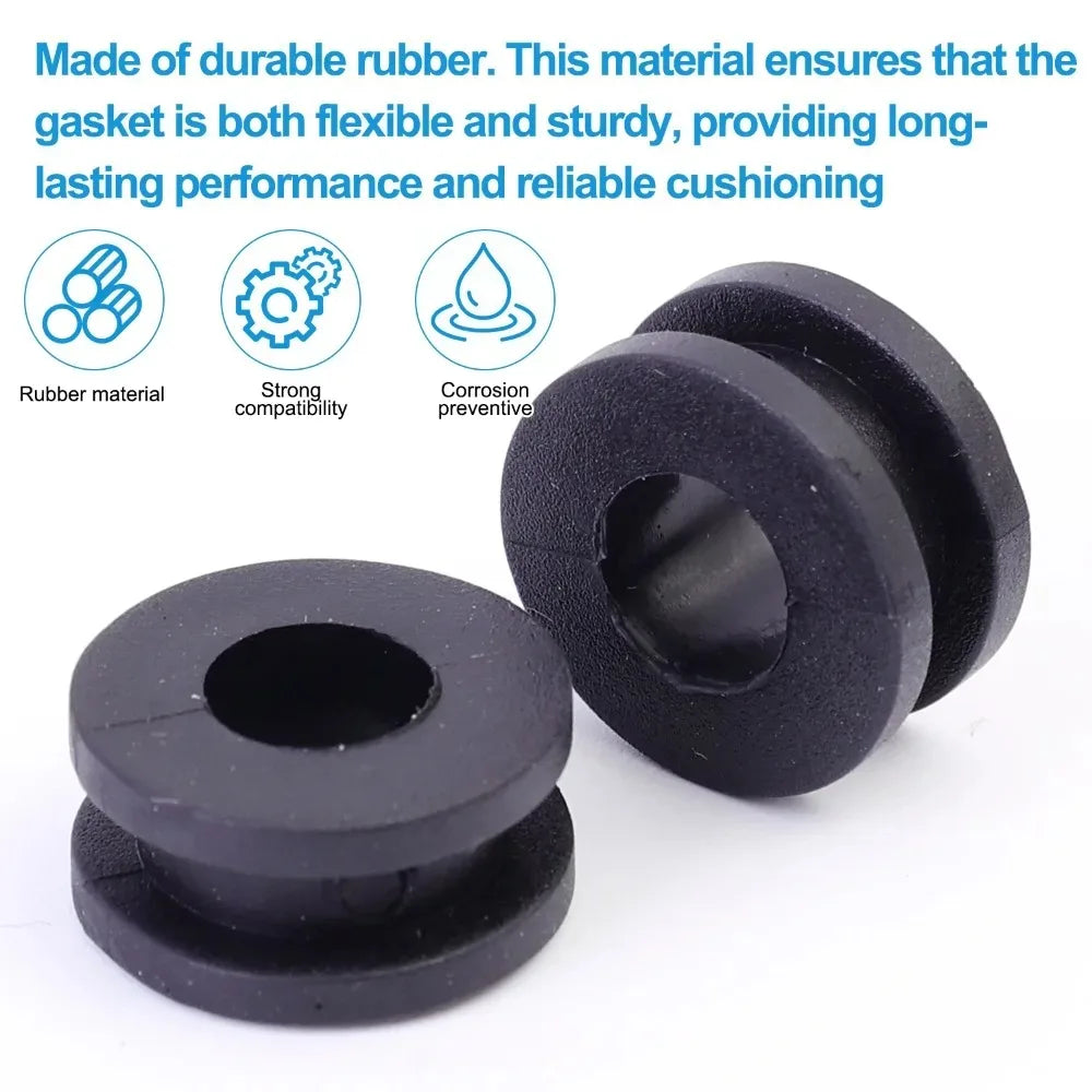Rubber Motorcycle Cushion Washer Gasket Replacement Part Fairing Side Cover Bushing O Ring Anti Vibration Mount Black Pads