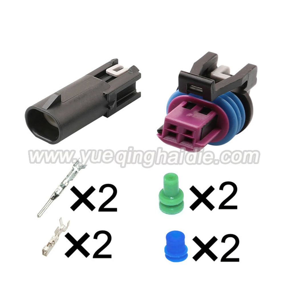 Delphi 2 Pin Connector Waterproof 1.5mm Male Female Connectors Automotive Terminal Wiring Harness Cable Socket 13543639 15449028