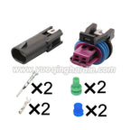 Delphi 2 Pin Connector Waterproof 1.5mm Male Female Connectors Automotive Terminal Wiring Harness Cable Socket 13543639 15449028