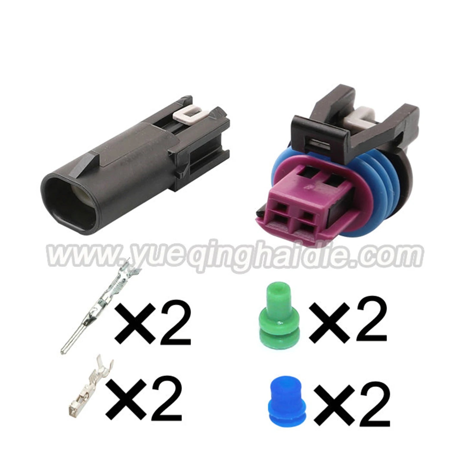 Delphi 2 Pin Connector Waterproof 1.5mm Male Female Connectors Automotive Terminal Wiring Harness Cable Socket 13543639 15449028
