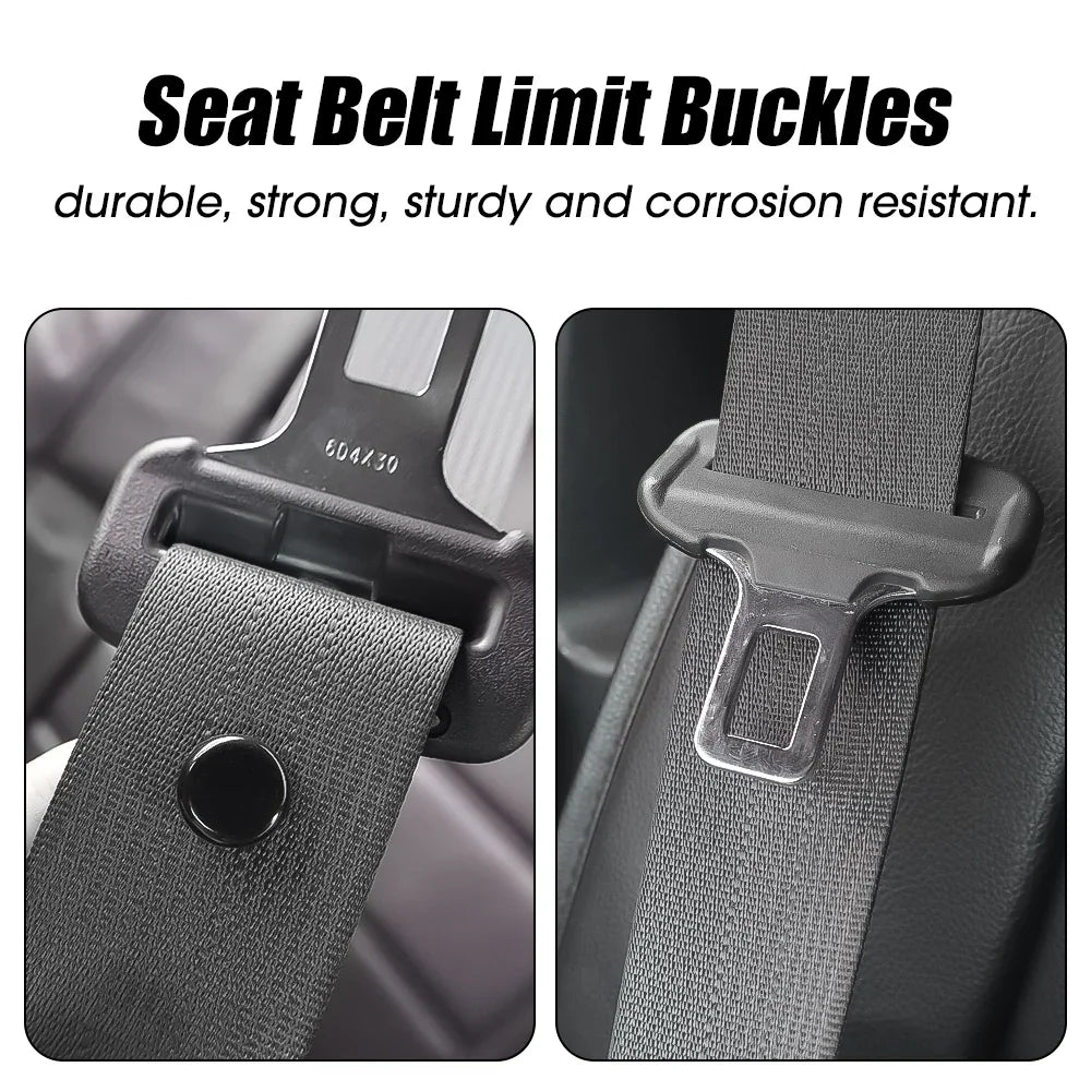 4/8pcs Car Safety Seatbelt Stopper Buckle Adjust Seat Belt Spacing Limit Stop Plastic Anti-slip Button Retainer Car Interior