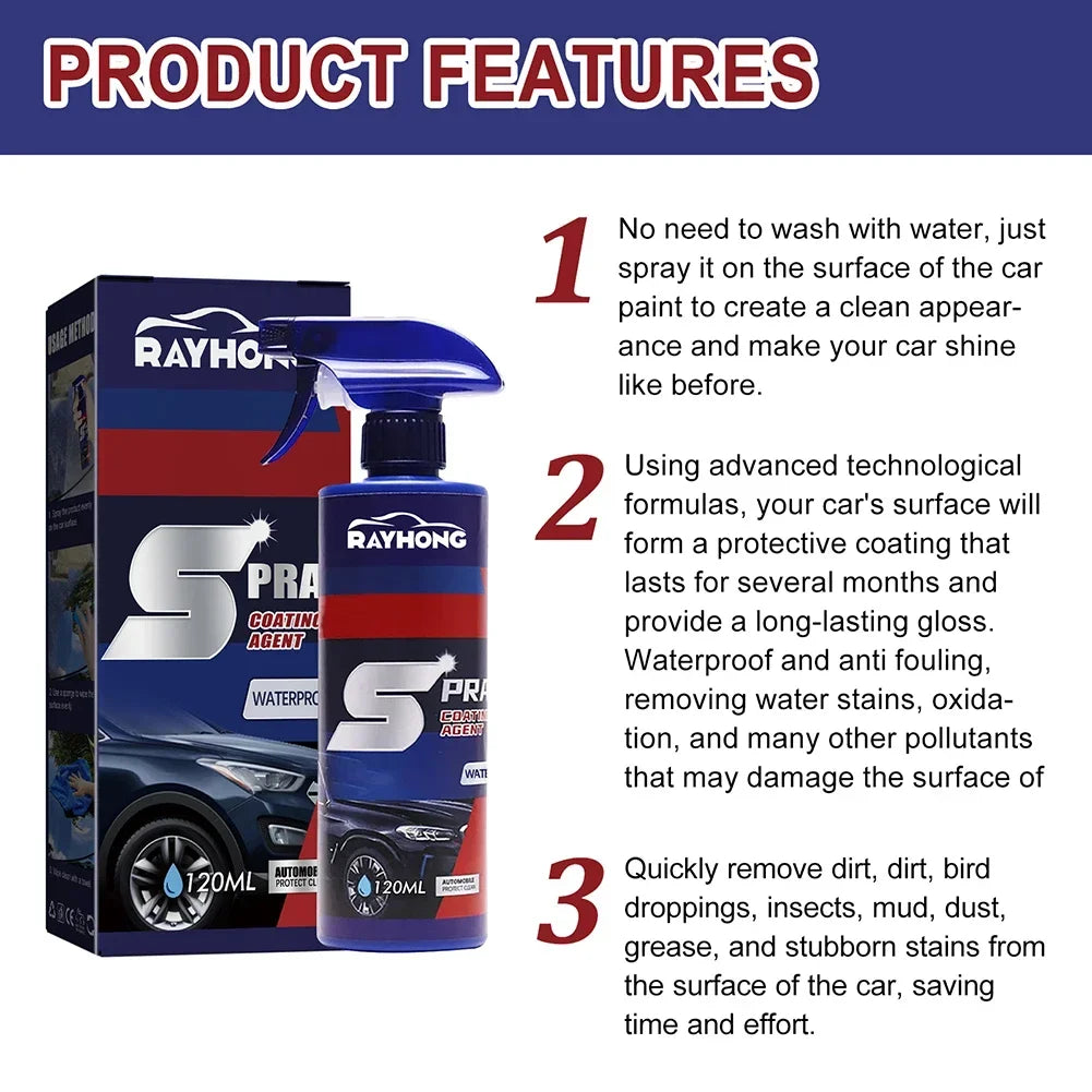 5PC Coating Renewal Agent 3 In 1 Ceramic Car Coating Spray Plastic Parts Refurbish Agent Fast-Acting Spray Waterless Wash amagi