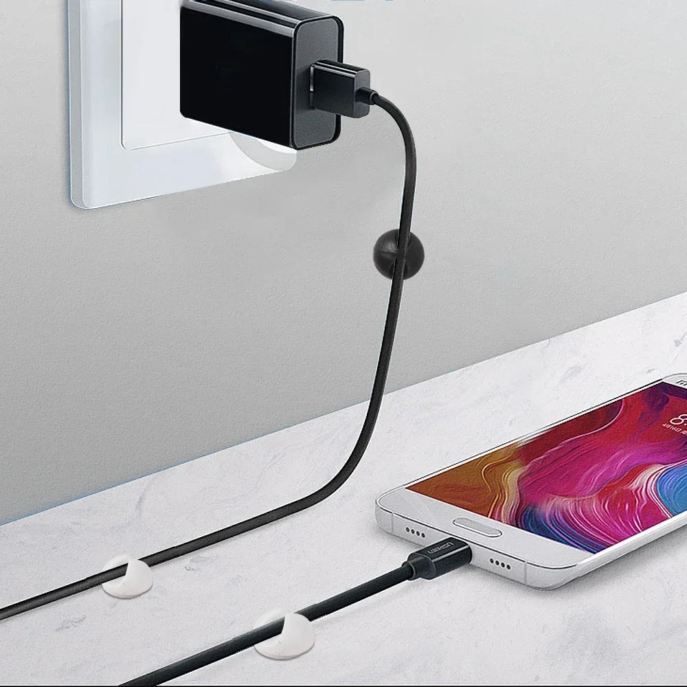 Car Wire Tie Clip Adhesive Fixer Organizer Black White Clamp Cable Line Holder Phone Computer USB Line Fastener Auto Accessories