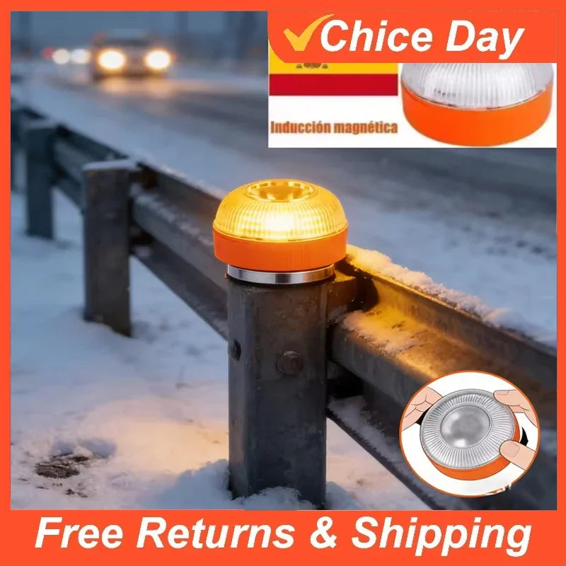 Strong Magnetic Induction Traffic Warning Light, Working Light, Household Car Malfunction Light, White Emergency Light Amagi