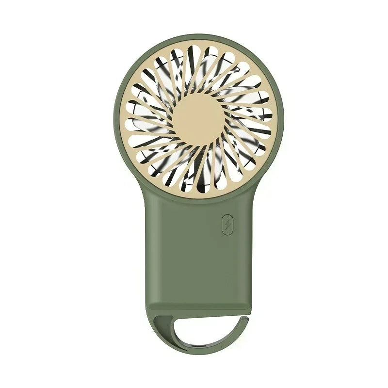 Creative Mini Handheld Small Fan USB Charging Portable 3 Speed High Wind Desktop Office Travel Pocket Fan Hangable Buckle Amagi
