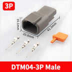 5/20/100 Sets 3 Pin Way Deutsch DTM04-3P DTM06-3S Waterproof Electrical Wire Connector 16-22AWG DTM Series Connector Male Female