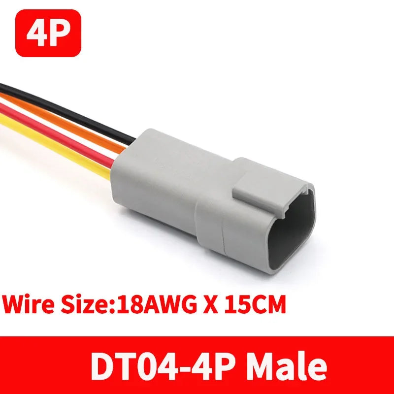 5/20/100 Sets Deutsch DT Connector With 15cm Wire Harness Waterproof Electrical Car Socket Plug DT06-2S DT04-2P 2/3/4/6/8/12P