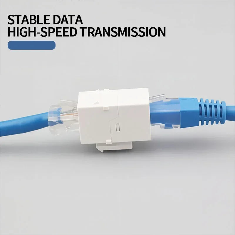 Tool-Free Keystone Jack CAT5E/CAT6/CAT6A RJ45 Ethernet Wall Plate - U/UTP Network Module Adapter for Home/Office/Data Center