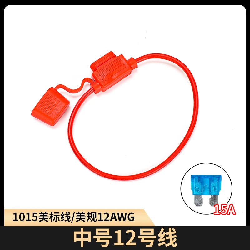 Automobile waterproof fuse box, car modified fuse socket, fuse holder with 30CM wire and fuse sheet