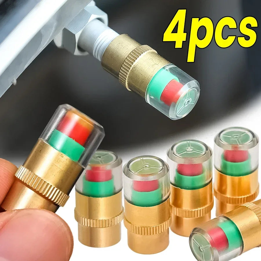 Car Tyre Pressure Indicator Valve Gauge Indicator Alarm Monitoring Bonnet Sensor Automotive External Valve Detection Monitor