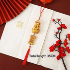 1Pc 2025 Year Of The Snake Gold-Plated Plastic Zodiac Snake Pendant Lucky Mascot Home Car Hanging Ornaments