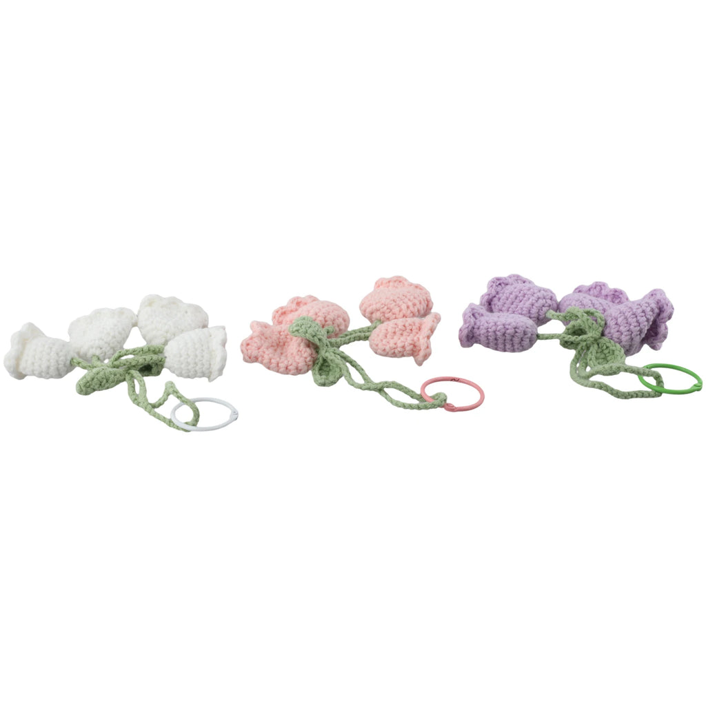  3PCS Cute Lily Of The Valley Car Rearview Mirror Pendant Hand-crocheted Car Bellflower Hand Knitted Hanging Pendant