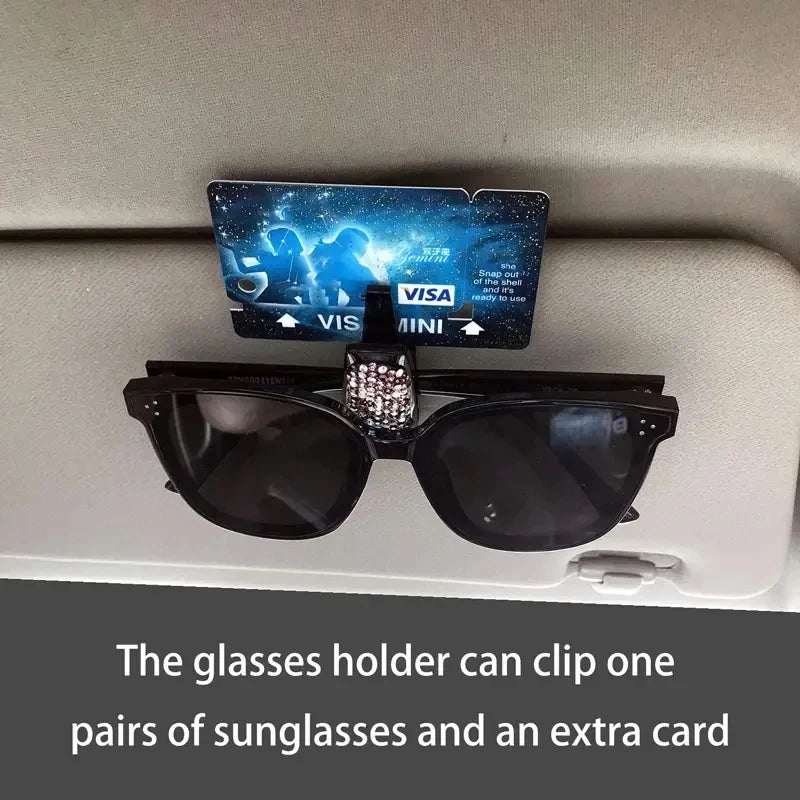Woman Car Glasses Case Auto Sun Visor Glasses Holder Sunglasses Clip Card Ticket Holder Pen Case Clip Box Accessories For Toyota