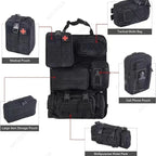 6pcs/set Universal Car Backrest Wall Hang Seat Back Storage Bag Organize Molle Panel with 5 Detachable Pouch,Outdoor Campe Hike