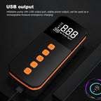 Car Air Compressor With Digital Pressure Gauge Flashlight And Cell Phone Charging Motorcycle Bicycle And Ball Inflator 3000mAh