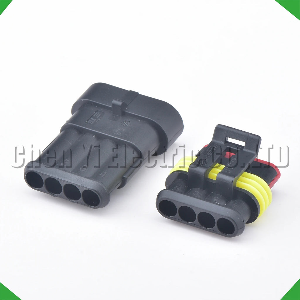 4-Pin Wire Harness female Automotive waterproof connector Black steam harness