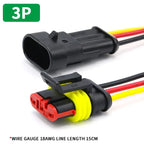5/20/100 Sets HID 1/2/3/4/5/6 Pin Waterproof Auto Connector Kit with 15CM 18AWG Wire for Car/Truck Harness Wiring