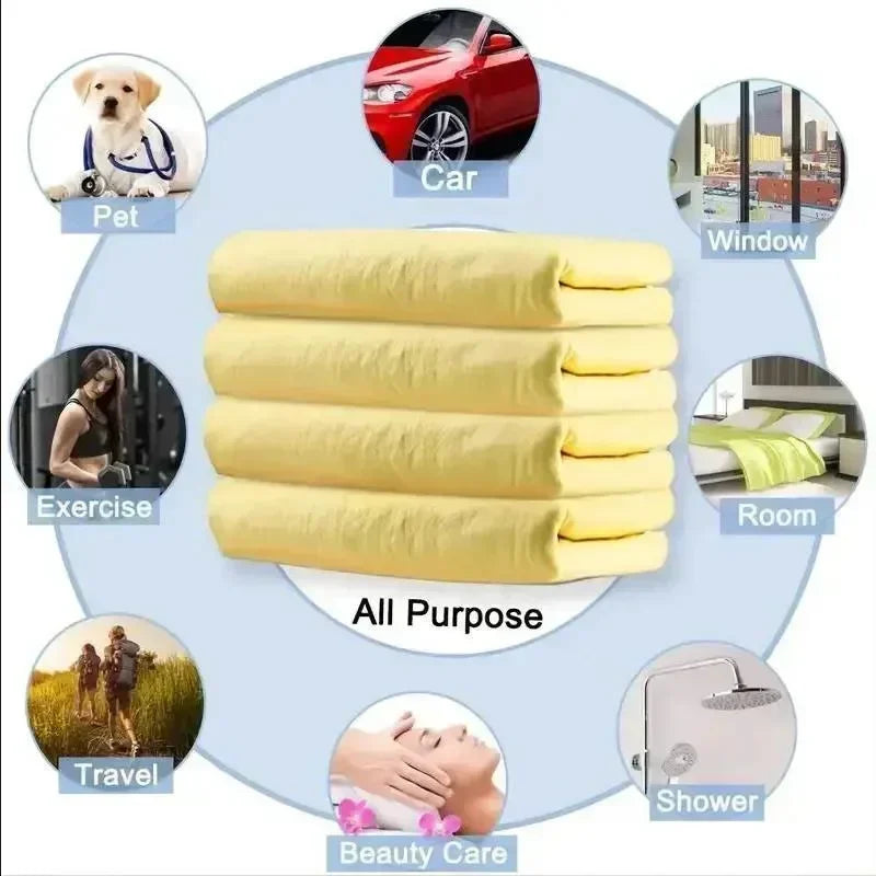 Thickened Large PVA Deer Skin Towel Car Wash Towel Pet Absorbent Towel Hair Dryer Home Car Cleaning Cloth Soft Surface Wipe Amag