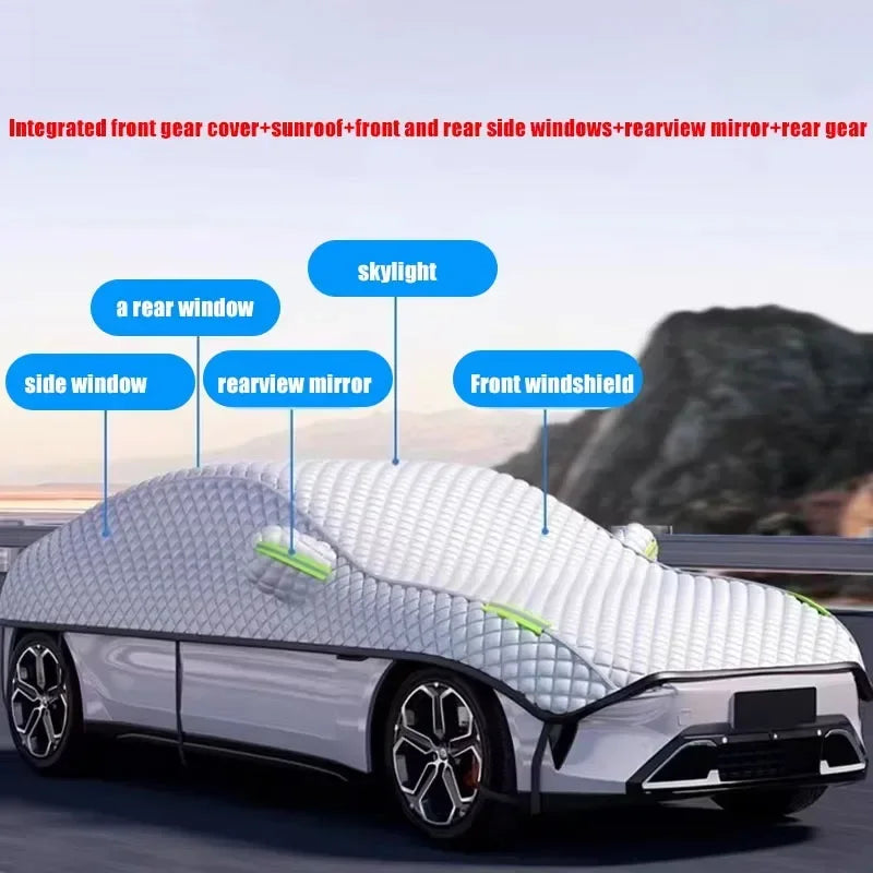 Universal Car Cover Four Seasons Sun Protection Snow Proof Freezing Prevention Heat Insulation Windshield Front Cover Amagi