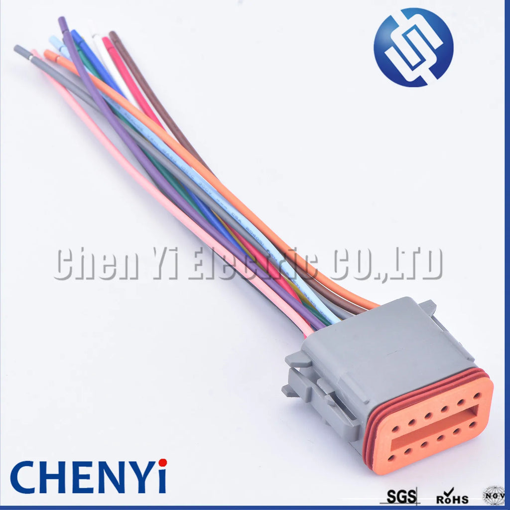 Deutsch DT series 12 Pin male female Auto Waterproof Connector DT06-12S DT04-12P Automotive Electrical Wire Harness pigtail Plug