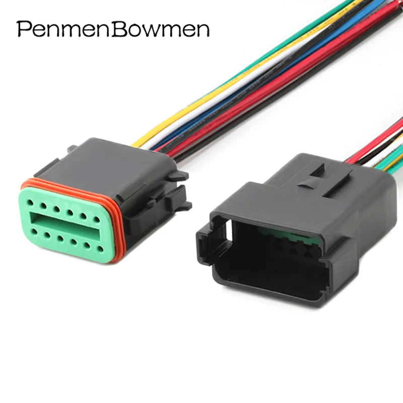 1 Set 2 3 4 6 8 12 Pin Auto Deutsch DT Series Enhanced Seal Electrical Cable Connectors Female Male Wire Harness Plug