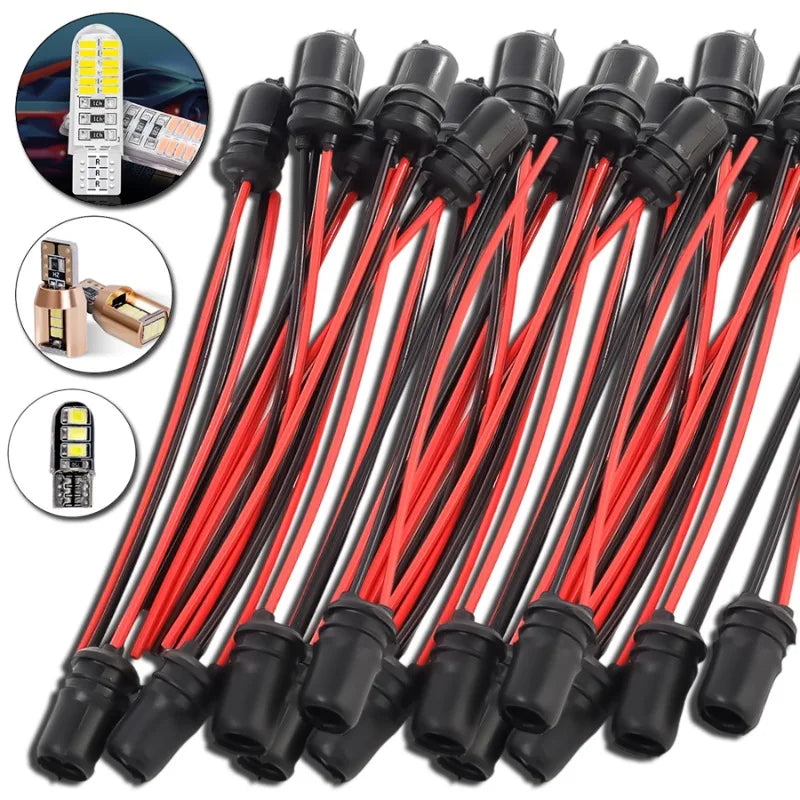 T10 Car LED Lamp Holder W5W 147 LED Lamp Socket Connector Soft Adhesive T10 LED Cable T10 Holder